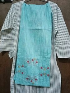 Striped long kurta plazzo set