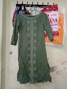 Green Embroidered Kurti