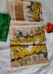 Kerala Cotton  Tissue Sarees -