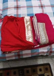 Rose Pink Georgette Saree With Pearls Border