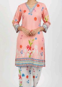 Floral Embroidered Kurti Set