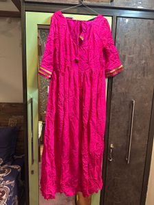 The Indian Cause Pink Gathered Anarkali Set