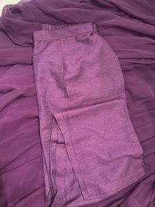 Elegant Purple Embroidered Anarkali kurta with pan