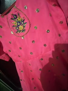 Pink Embroidered Kurta