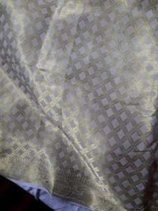 Golden Off White Pure Khaddi Georgette Saree