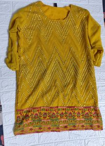 Mirror Work Short Kurta With Gharara