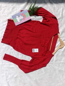 Chic Red Bow Sweater ❤️