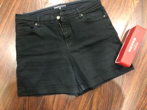 Black Denim Shorts Waist-32” Length-40”