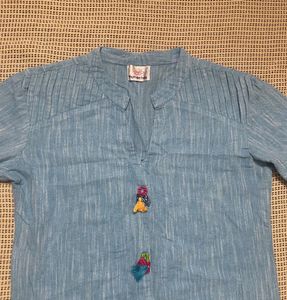 Blue Button Down Kurta