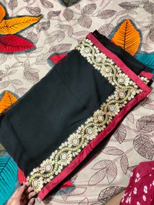 Elegant Black &amp; Gold Saree