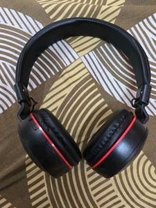 Black Headphones with Red Detail