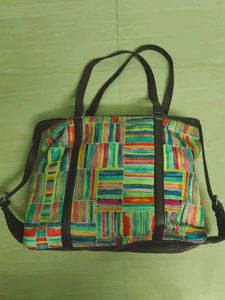 Colorful Striped Tote Bag