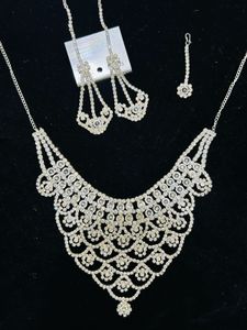 Stunning Silver-Toned American Diamond Jewellery S