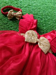 Beautiful Red Frock For Kids