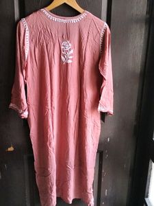 Chikankari Kurta Dusty Pink