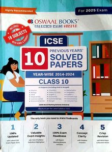 ICSE Class 10 Oswaal Solved Papers