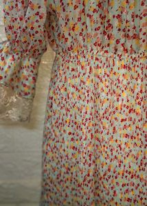 Mini Floral Off Shoulder Blue Dress Fixed Price