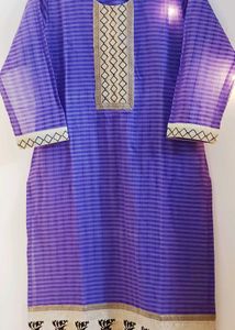 Striped Kurti with Embroidered Detail