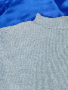 Grey Crop Top For Daily Wear