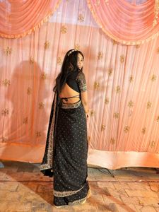 Elegant Black Saree with blouse