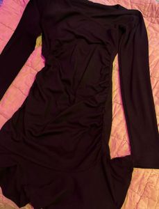 Black Long Sleeve Mini Dress
