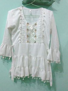 White Embroidered Top