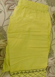 Embroidered Yellow Kurti With Pant