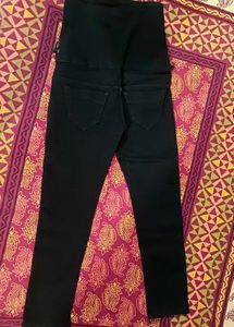 High Waisted, Lacy Black Denim Jeans