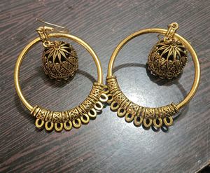 Golden Jhumka Earrings