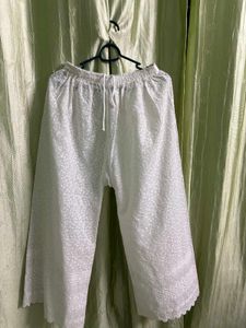 White Embroidered Palazzos