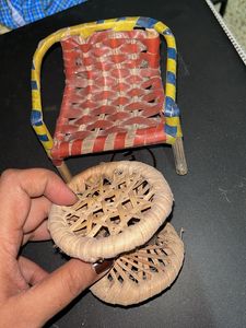 Miniature Woven Chair &amp; Stool Set