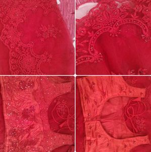 Designer Red Saree