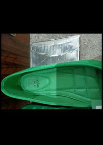 Elegant Green Embellished Flats