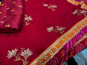 Elegant  Embroidered Saree with blouse piece