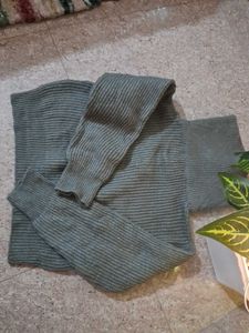 Gray Half-Zip Knit Sweater