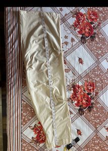 Beige Wide Leg Trousers