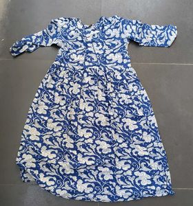 Blue &amp; White Printed Dress