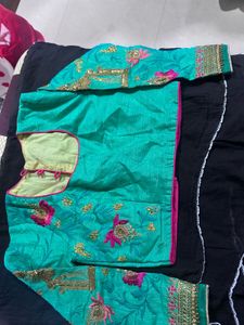 Pink &amp; Green Saree