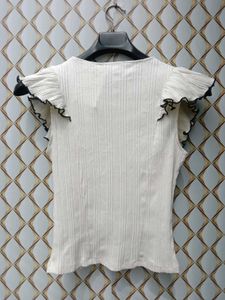 New With Tag Off White Korean Ruffled Top