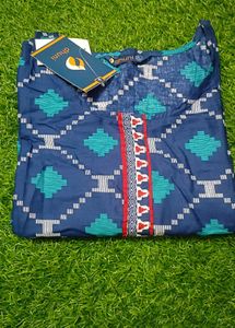Dhunii Blue Printed Kurta