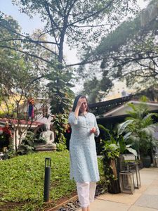 Blue Printed Tunic Top