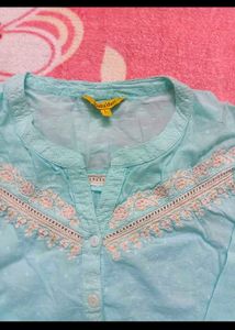 Global Desi Brand Sky Blue Colour Top