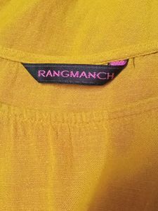 Mustard Yellow  Fish Cut Plain Kurta