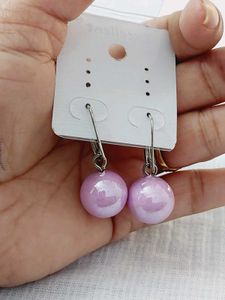 Lavender Pearl Drop Earrings