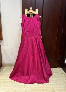 Pink Silk Stone Embroidered Long Gown