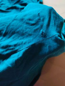 Teal Sleeveless Top with Gold Buttons