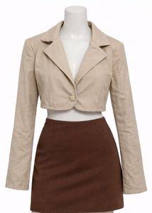 Cropped Tie-Back Blazer