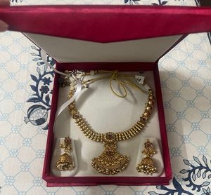 Traditional 1 Gram Gold Plated Necklace Set