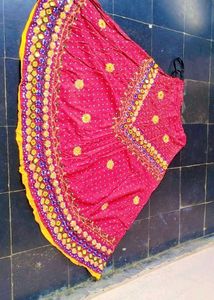 Red Embroidered Skirt