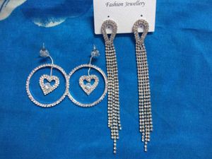 Combo Set Of 2 Sparkling White Earrings